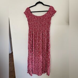 SHEIN Red Floral Maxi Dress